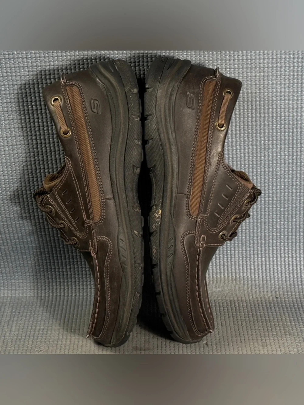 SKECHERS Men's Relaxed‎ Fit Moc Toe Boat Shoes Brown Size 9